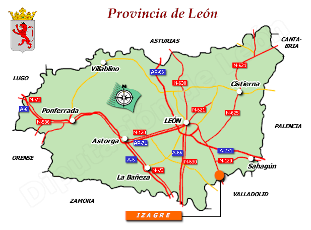 Mapa de la provincia de León